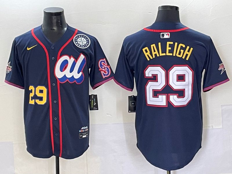 Men 2025 Seattle Mariners #29 Raleigh Blue All star Nike MLB Jersey style 5->seattle mariners->MLB Jersey